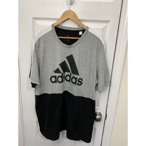 Adidas Men's 2XL Gray and Black Logo T-Shirt